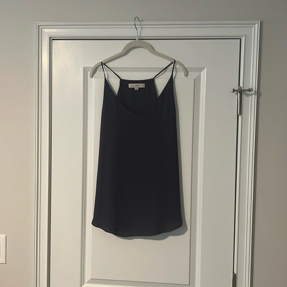Flowing Ann Taylor Loft (Deep Purple) Medium Racerback String Tank - Picture 3 of 6